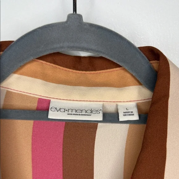 Eva Mendes for New York & Company Multicolor Striped Blouse - Picture 2 of 5